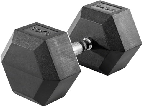 Sport-Tec Hex Kompakthantel aus Gummi, Hexagon-Hantel, Krafttraining, Fitness Hantel, Muskelaufbau, Bodybuilding