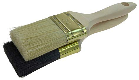 Profi Flachpinsel 2 Stück 60 mm breit hell und schwarz universeller Lackierpinsel