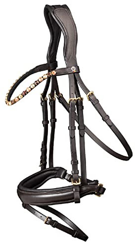 WALDHAUSEN Trensenzaum X-Line Goldheart, schwed.Komb., braun, VB, VB, braun