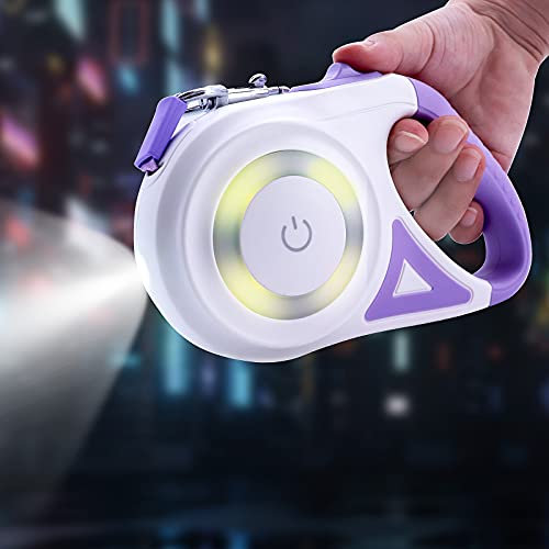 MoYouno 5 m Einziehbare Hundeleine,Strapazierfähige Hundeleine,Automatisch Ausziehbar, Für kleine,Mittelgroße und Große Hunderassen bis zu 5 m 30 kg,Ausziehbare Hundeleine mit LED-Lichtern