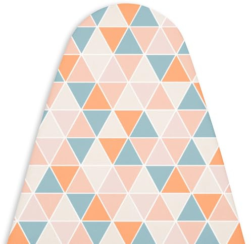Encasa XO Bügelbrettbezug, Extra Dicke Polsterung 125x39 cm | Dreiecke, Für Dampfbügelstation | Hitzebeständige Baumwolle | Elastischer Gummizug | Waschbar