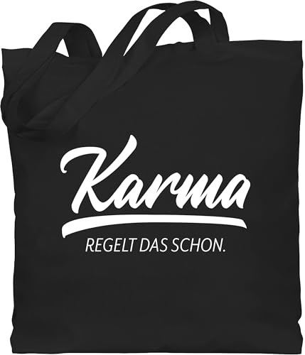 Shirtracer - Baumwolltasche - Sprüche Statement mit Spruch - Karma regelt das schon I
