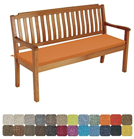 WTHYGB Bankauflage Sitzkissen Bankkissen 110 X 45 X 8CM Waschbar Abnehmbarem Stuhlkissen rutschfeste Gartenbankauflage Auflage für Gartenbank Terrasse Schaukel Gartenmöbel -Orange