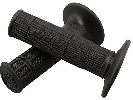 NIBBI Motorcycle Hand Grips, 7/8 22mm 24mm Dirt Bike Grips,Universal Motorcycle Handlebar Grips,ATV Twist Throttle,Non-Slip Rubber Racing Grip for Motocross(Black)