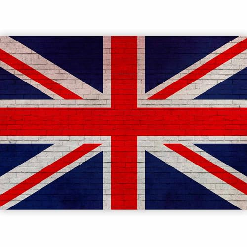 murando Photo Wallpaper Flag England 350x256 cm / 138x97 | Non-Woven Premium Art Print Fleece Wall Mural Decoration Poster Picture Design Modern, UK United Kingdom Blue red White