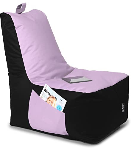 BuBiBag Sitzsack für Kinder und Erwachsene, Gaming Sitzsäcke mit Füllung für das Kinderzimmer, Zockersessel für groß und klein | XXL ChillBag, Puderflieder