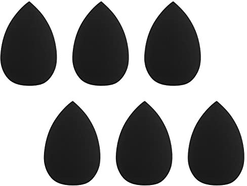 WLLHYF Mini Makeup Sponge Blender 6 Pezzi Soft Pressed Puff Face Body Beauty Wet Dry Sponge Blender per Fondotinta Cosmetico Correttore in Polvere Sotto Gli Occhi Highlight (Nero)