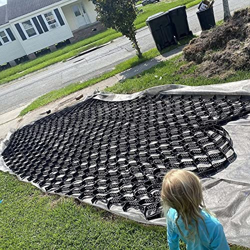 Stabilizzatore di Ghiaia per Vialetto Carrabile Geogriglia Griglia di Ghiaia per Vialetto Patio Path Ripida Paesaggistica,2mX5m(6.5ftX16.5ft)
