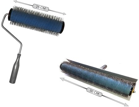 Pangolino Entlüftungsroller mit Metallstacheln Stachelwalze mit Stachellänge: 20 mm - Profi-Qualität (25 cm - 20 mm)