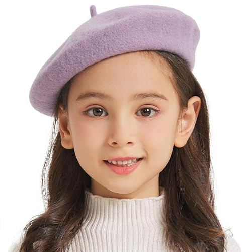 ZLYC Mädchen Klassische Wolle Französische Künstler Baskenmütze Barett | Winter Kinder Barrett
