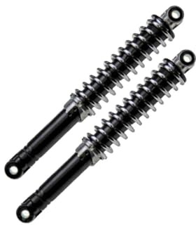240mm Einstellbare Stoßdämpfer Federbeine Schwarz-Chrom für Mofa, Moped, Mokick – Passend für Kreidler, Zündapp, Hercules, Puch, Simson