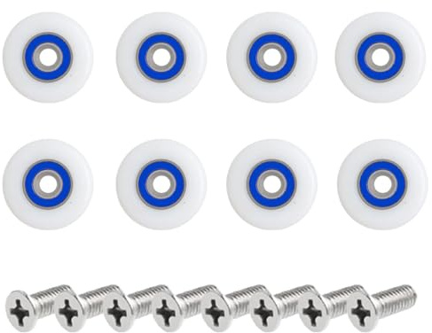 Leliafleury 8 Sets Shower Door Wheels 27mm Shower Door Rollers Replacement Rollers Runners for Bathroom