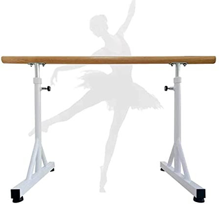 Ballettstange, tragbar, für Zuhause, freistehende Ballettstange, höhenverstellbar, leicht, robust, rost- und geruchsfrei, Fitnessstange für Kinder und Erwachsene – Weiß (Größe: 1 m)