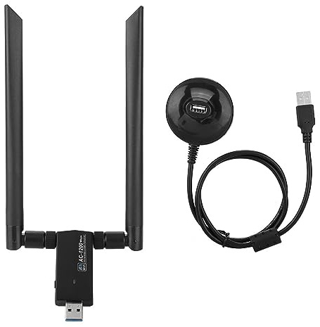 KIMISS Adattatore Dongle WiFi Dualband AC USB 5.8G, Scheda di Rete USB Wireless con Trasferimento Dati Ad Alta velocità, Compatibile con e OS X, Supporta la Crittografia