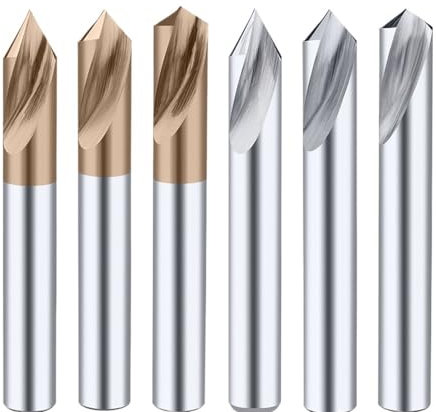 Fasenfräser Hartmetall 60 ° 90 ° 120 ° Punktstumpf Startzentrierbohrer Führungsloch vorbereiten Fase Werkzeugmaschinenfräsen(D12X75_90 DEGREE_ROUND)