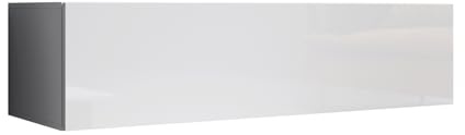 MB Muebles Bonitos | Mueble TV Colgante Aitana M1 para Salón Moderno | Mueble Modular Suspendido en Pared | Puerta de PVC Alto Brillo | Estructura Melamina Mate | Color Blanco | 120x30x40 cm