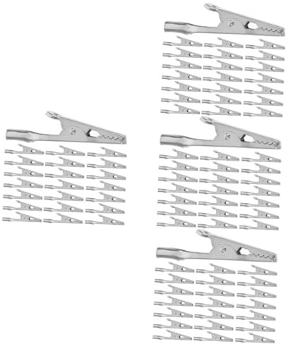 iplusmile 200 Stk Krokodilklemme Federklemmen Batterieklemmen Alligatorkabel-clip Vernickeltes Eisen
