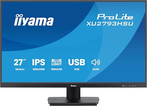 iiyama Prolite XU2793HSU-B7 68,6cm 27 IPS LED-Monitor Full-HD 100Hz HDMI DP USB2.0 Adaptive Sync schwarz