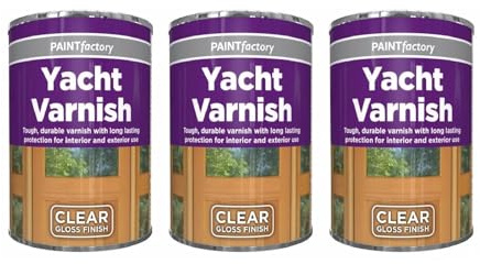 PNJB Yacht Varnish Clear Gloss Tin Paint, Smooth Glossy Finish, Non-Drip Formula, Interior and Exterior, Ideal on Wood, Plastic, Metal and Other Surfaces,300ml (3pcs)