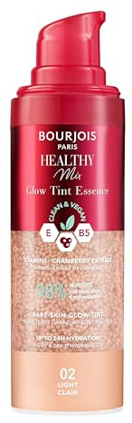 Bourjois Healthy Mix Glow Tint Essence feuchtigkeitsspendende Haut-Ausgleichsessenz, 02 Fair, 30ml