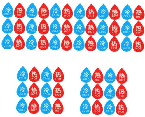 Hemobllo 60stücke Teiliges Aus Selbstklebenden Acryl-hot Cold Wasserlabels Für Wasserhähne Temperaturanzeigen Für Badezimmer Und Küchen Für Hotels Und Restaurants