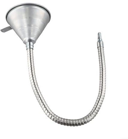 Embudo de hierro flexible con filtro para coche y moto, embudo de llenado con colador de acero inoxidable, boquilla de llenado de aceite flexible, para coches, camiones, motocicletas, 370 mm o 630 mm