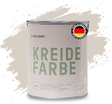 Kolorat® Kreidefarbe für Möbel Beige – 750 ml Holzfarbe – Samtlicht Nr. 105, matter Lack für Möbel innen – Hochdeckend & umweltfreundlich – DIN EN 71-3 geprüft – Made in Germany