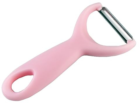 Multi-Purpose Durable Stainless Steel Vegetable Peeler with Ergonomic Handle - Ultra Sharp Blade for Fruits, Potatoes, Carrots - Easy Grip Kitchen Tool - Fast & Efficient Veggie Peeling (Pink)