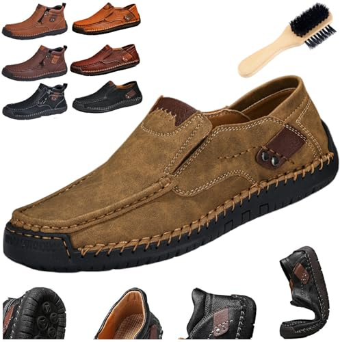 Generiska ortopediska stövlar, ortopediska skor för män, handgjorda skor med kohud med ergonomisk halkfri sula, B gul, 38 EU