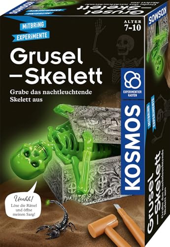 KOSMOS Grusel-Skelett Ausgrabungs-Set | Für Kinder ab 7 Jahre, Sarkophag aus Gips öffnen, Rätsel lösen, für Gruselfans, für Rätselfans