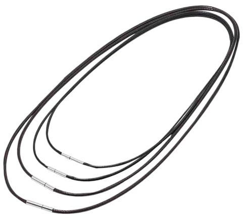 Yuannee Leather Necklace Cord,4 PCS Black Leather Necklace Cord with Clasp Adjustable Waterproof Waxed Rope Black Rope Necklace for Men Women Pendants and DIY Accessories(16” 18” 20” 22”)