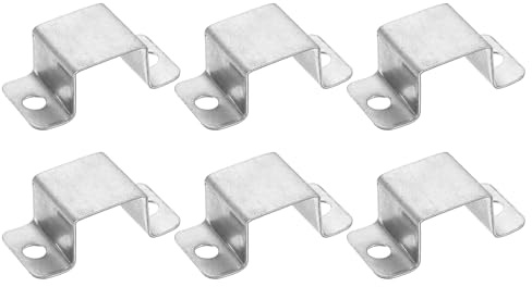 QUARKZMAN 6Pcs 42x32 mm Connecteur En U, Attache Pour Tube Carré, Collier De Serrage En Acier Galvanisé Pour Tuyau, Fixation Pour Poteau De Clôture En Bois, Pour Installation De, Argent