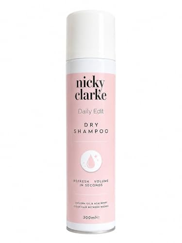 Nicky Clarke Daily Edit Dry Shampoo 300ml | Instantly Refreshes Hair | Absorbs Oil & Adds Volume | Jojoba Oil & Acai Berry