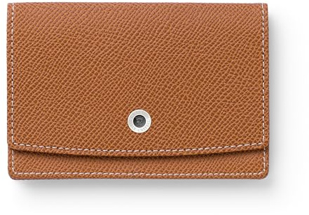 Graf von Faber-Castell - Étui à cartes de visite Epsom cognac | En cuir de veau italien à structure gaufrée et coutures contrastées réalisées à la main