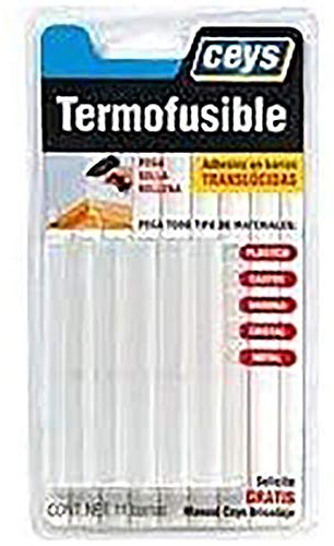 Ceys - Pegamento termofusible translucido - Adhesivo en barras para pistolas de pegamento - Pega, sella y rellena - 11 barras