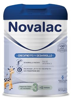 Novalac 3 - Leche en Polvo Infantil, para el Crecimiento, Apoya el Desarrollo Visual y Óseo, con Vitaminas y Minerales, Fórmula Elaborada con Pediatras, Niños de 1-3 Años - 800 g