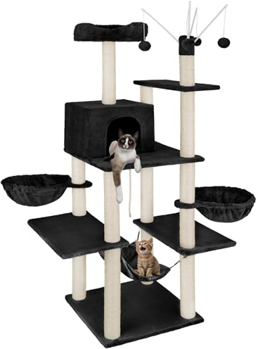 tectake 800657 - Rascador para Gatos Lilou, Árbol para Gatos, Hamaca, Plataformas, Bolas de Juego - Varios Modelos (Type 3 | No. 402933)