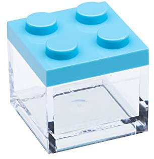 OMADA Set 24pz Scatoline Mattoncino in Plastica con Tappo Colorato 5x5x5cm