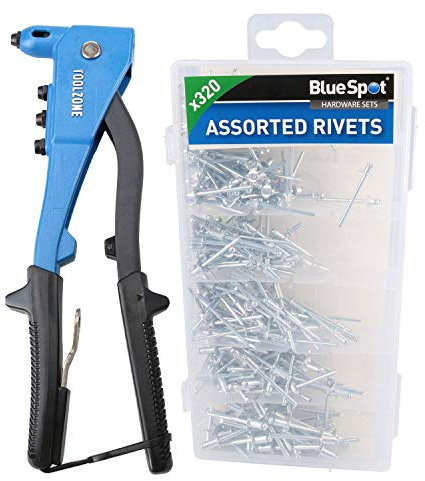 Pot Riveter Buses 2.4 mm - 4.8 mm outil avec un assortiment de 320 rivets alu