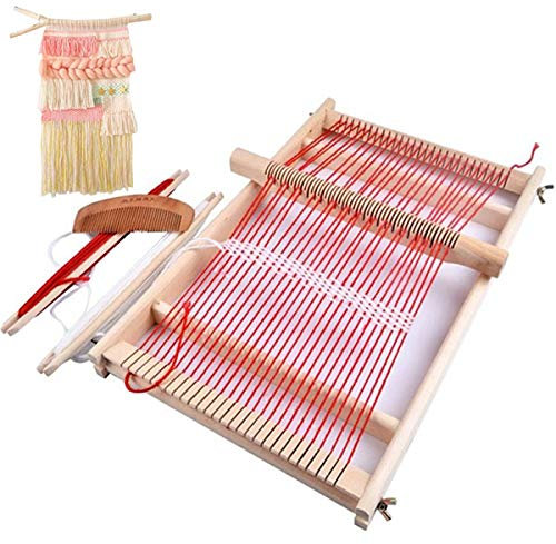 KISSBUTY Wooden Multi-Craft Weaving Loom Large Weaving Frame 9.85x 15.76x 1.3 Inches to Handcraft for Kids and Beginners (Wooden)