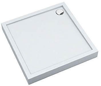 Sellon24® Duschtasse Duschwanne Acrylwanne Acrylschürze Stabilsound® inkl. Träger 12cm90x90x12