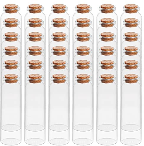 BELLE VOUS 36 Pack Glass Favour Jar Set with Cork Lids- 50ml/1.7 oz - Mini Mason Airtight Storage Bottles for Wedding Favours, Party, Kitchen Spices and Jam