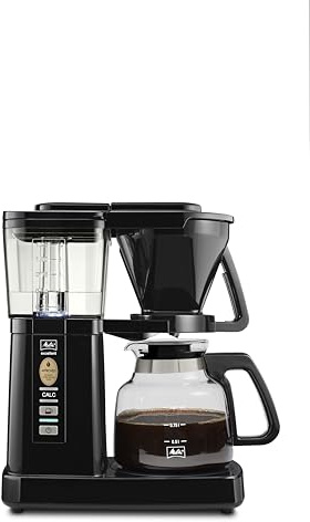 Melitta Excellent 5.0 Filterkaffeemaschine mit Glaskanne und abnehmbaren Filterhalte, schwarz