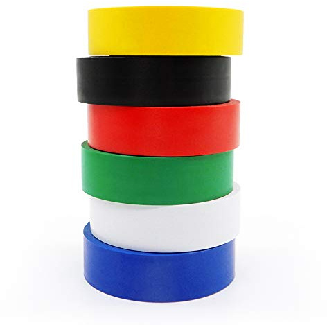 ALBOYI Multi Coloured Electrical Tape, Waterproof Insulation Tape PVC Electrical Insulating Tape, Adhesive Electric Tape for Repairing Broken Wires, Masking (6, 16mm x 10m)