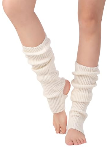 AWOCAN Women Ballet Leg warmers Knitted Stirrup Leg Warmers for women Winter Extra Soft long legwarmers for Yoga Dance