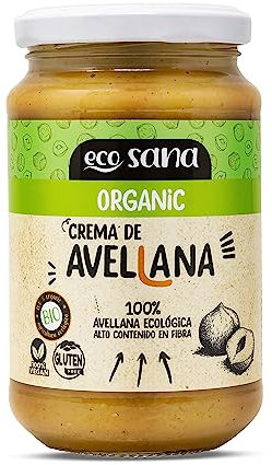 Drasanvi ECOSANA CREMA DE AVELLANAS CERTIFICADO BIO by - Alto contenido en fibra - 100% avellana de agricultura ecológica - VEGANO - SIN GLUTEN - 350g