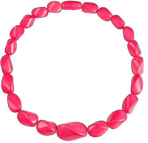 ZAVANA Collana da donna lunga 56 cm, realizzata a mano, stile bohémien, con maglie colorate in resina intrecciata, insolito e colorato, gioiello bohémien da donna