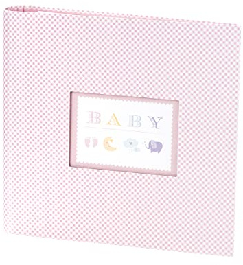 Rössler Papier 13161928008 - Fotoringbuch Baby Girl, mit 2-Ring-Bindung, 50 Seiten, rosa, Geburt und Taufe, 1 Stück | Fotoalbum mit 2-Ring-Bindung für Erinnerungen an Geburt, Taufe und die ersten Lebensjahre