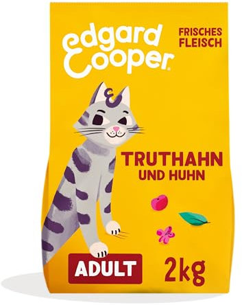 Edgard & Cooper Katzenfutter, Trockenfutter für Katzen, (Truthahn & Huhn, 2kg), Getreidefrei, voll von frischem Fleisch und natürlichen Zutaten, geeignet für sterilisierte und aktive Katzen