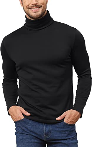 Pull Col Roulé Hommes T-Shirts Pulls Homme Manches Longues Casual Base Slim Fit Hiver sous